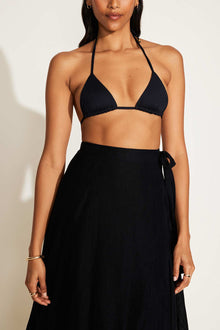Lana Linen Wrap Skirt | Black EcoLinen