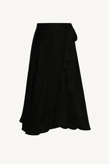 Lana Linen Wrap Skirt | Black EcoLinen