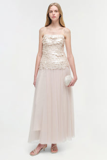 Womens | Maxine Sequin Midi Dress | Sand