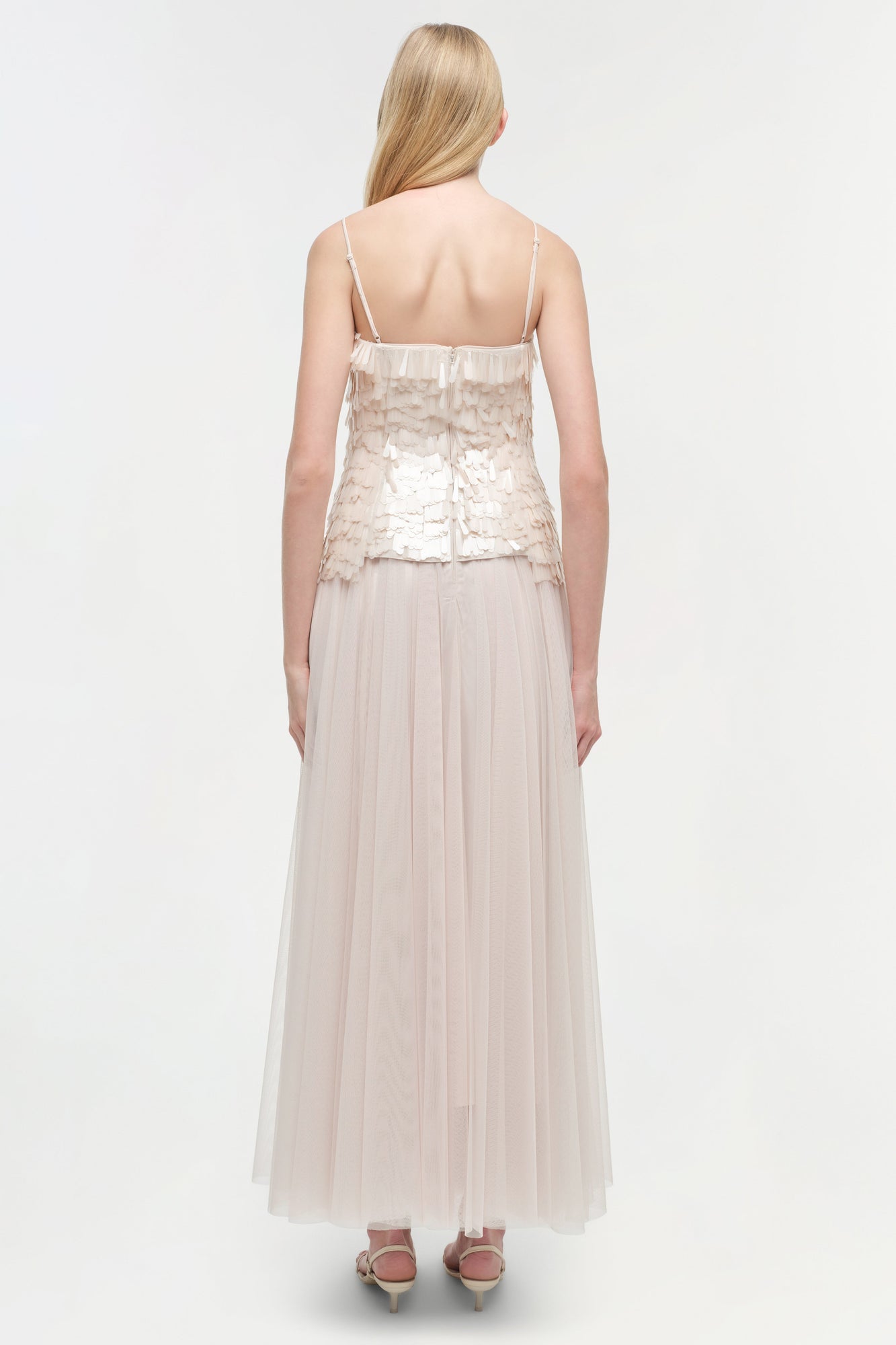 Womens | Maxine Sequin Midi Dress | Sand