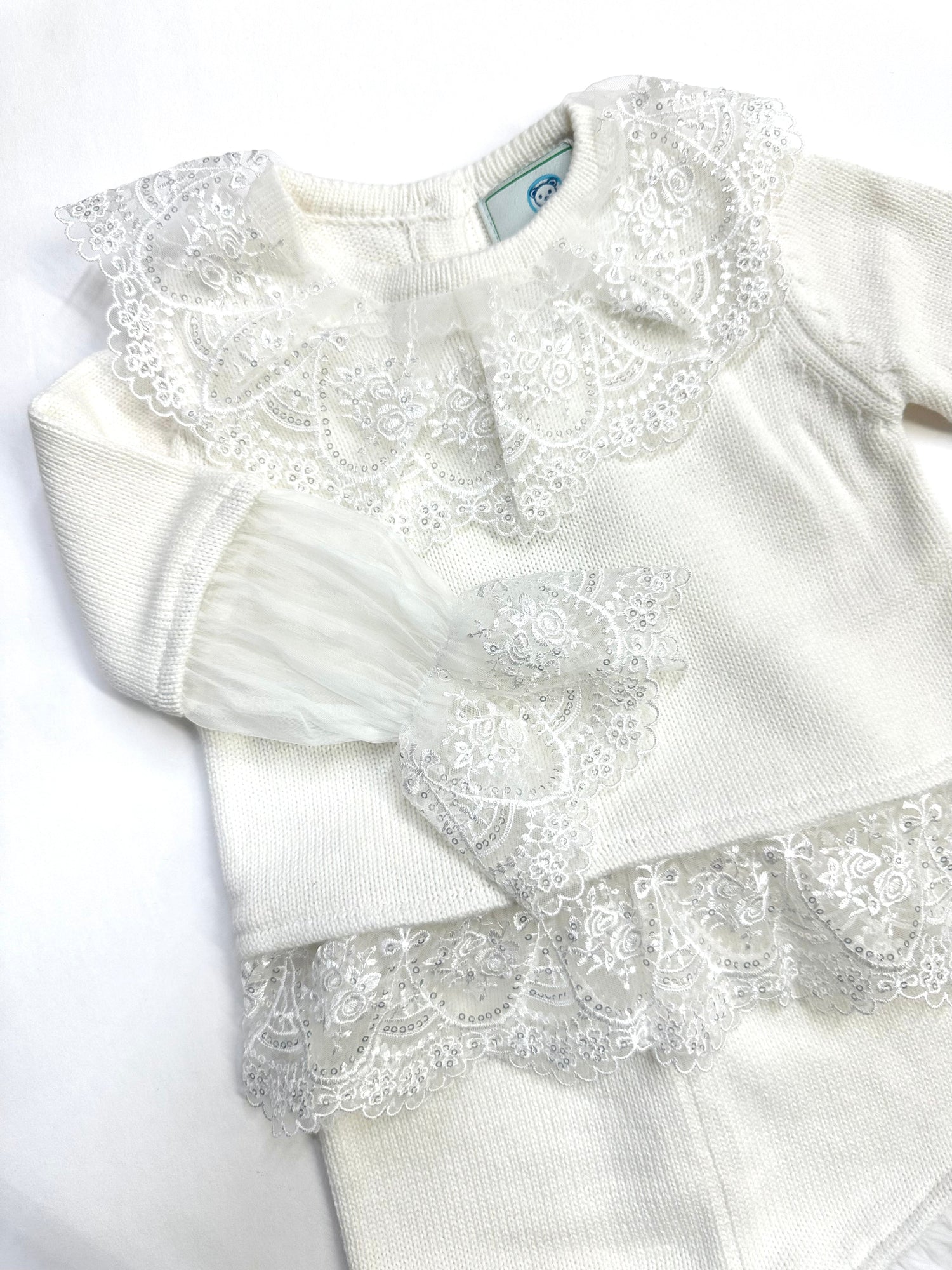 Emma White Cotton and Lace Top and Shorts Set | White