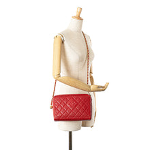 Chanel | Pre-Owned CC Quilted Caviar Chain Camera Bag | Red