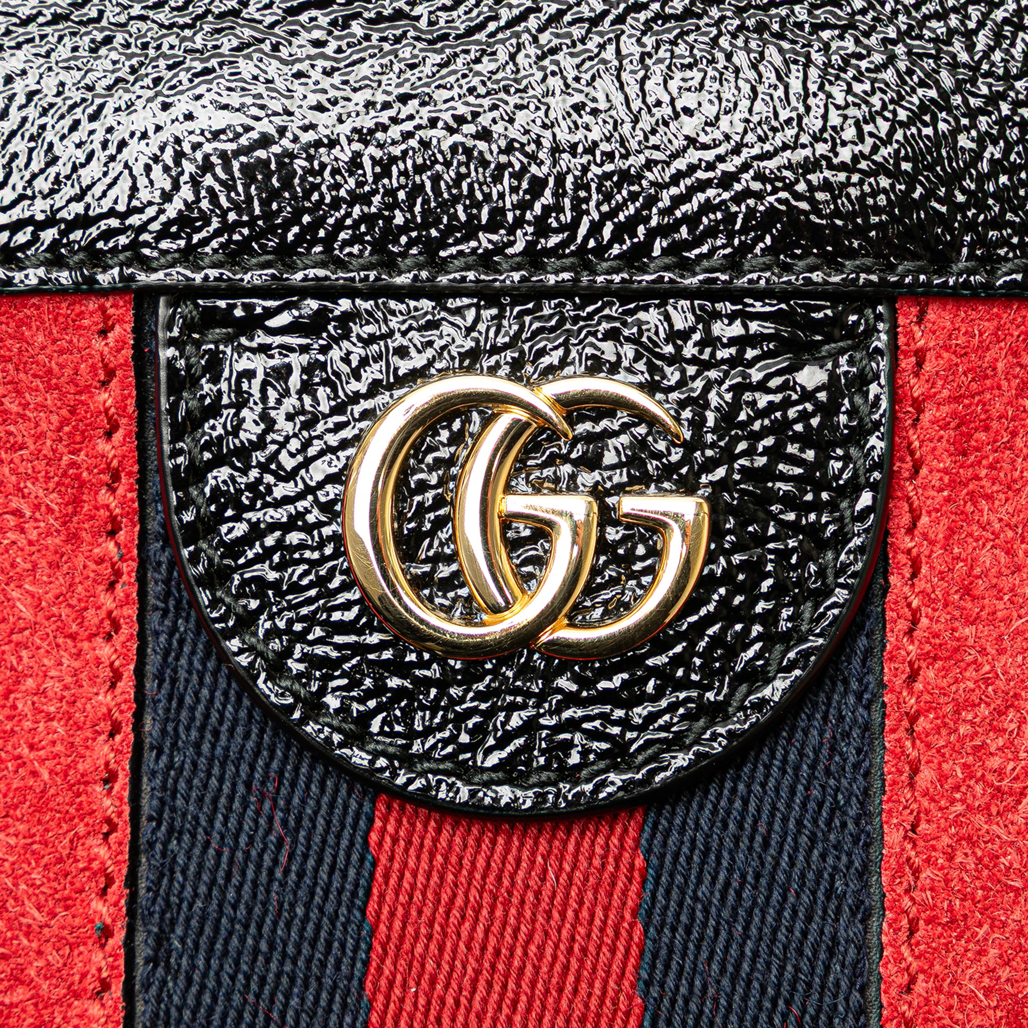 Gucci | Pre-Owned Small Suede Ophidia Chain Crossbody | Red