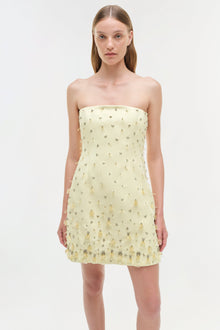Womens | Yasmin Embellished Strapless Mini Dress | Sunglow