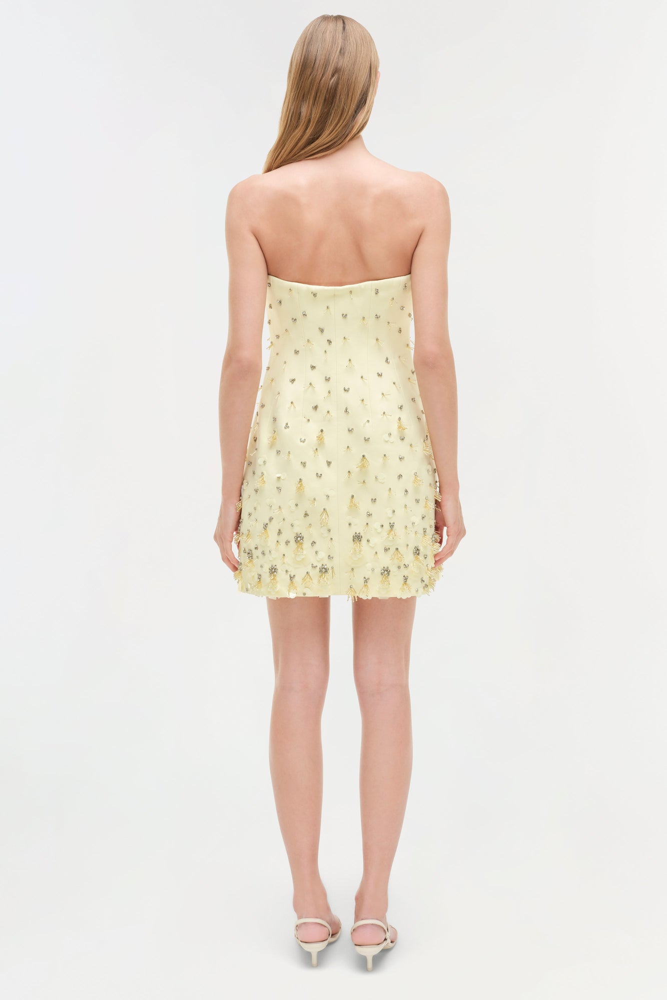 Womens | Yasmin Embellished Strapless Mini Dress | Sunglow
