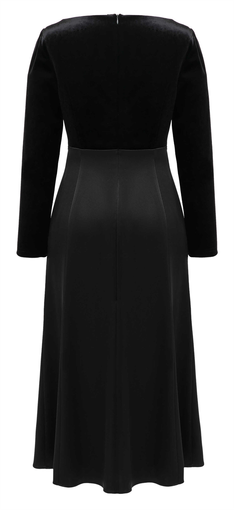 Triacetate Velvet Midi Dress | Black