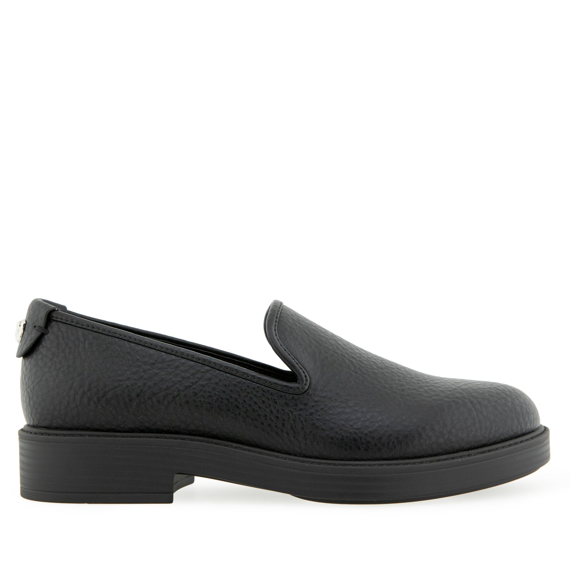 Poisy Tailored Loafer | Black Faux Tumbled