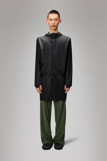 RAINS Long Jacket Black Grain Jacket