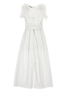Girls | Elegant Satin Jumpsuit | Cream