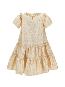 Girls | Lurex Brocade Dress | Gold