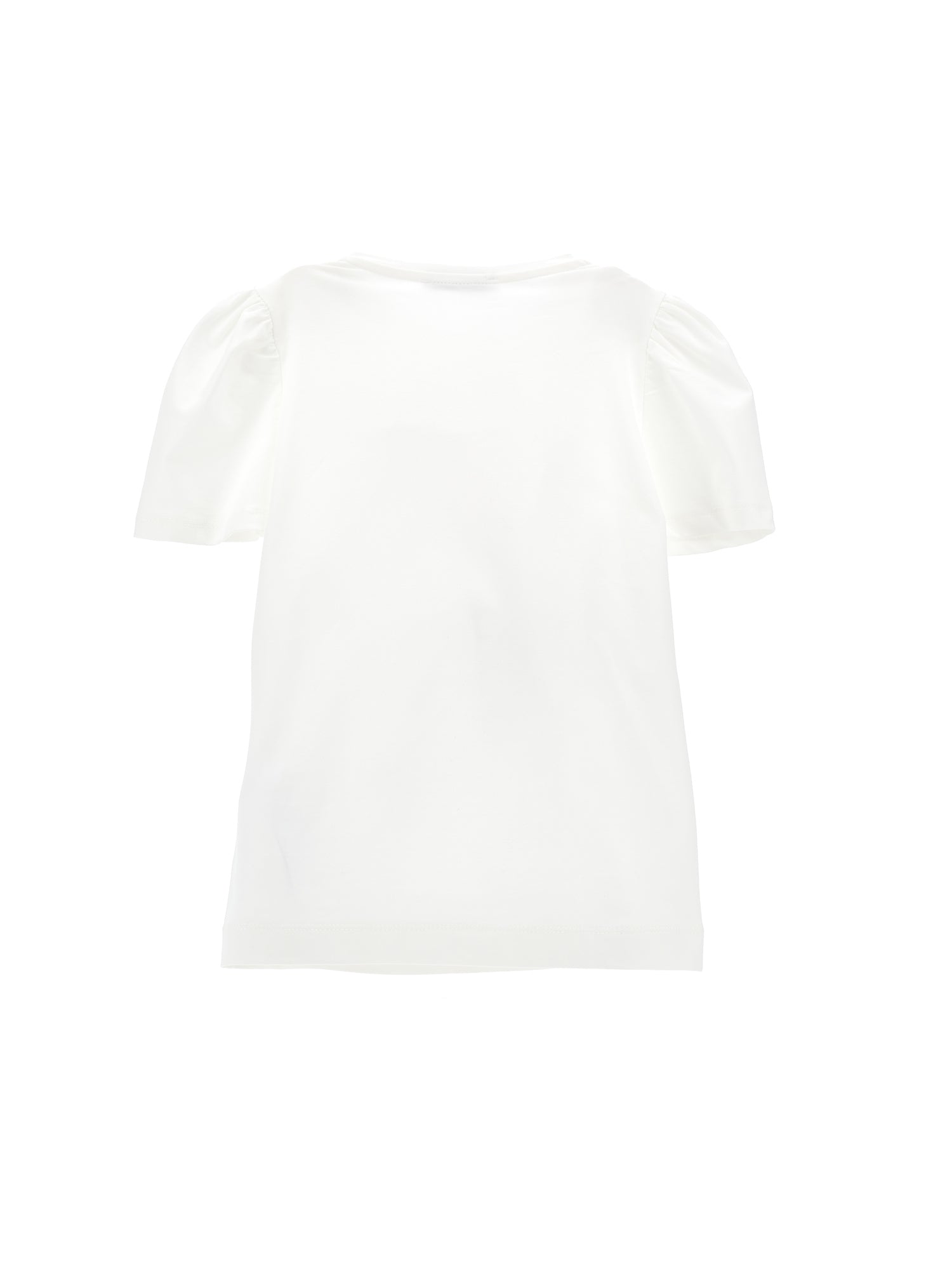 Girls | Organic Cotton T-Shirt With Rose | Cream