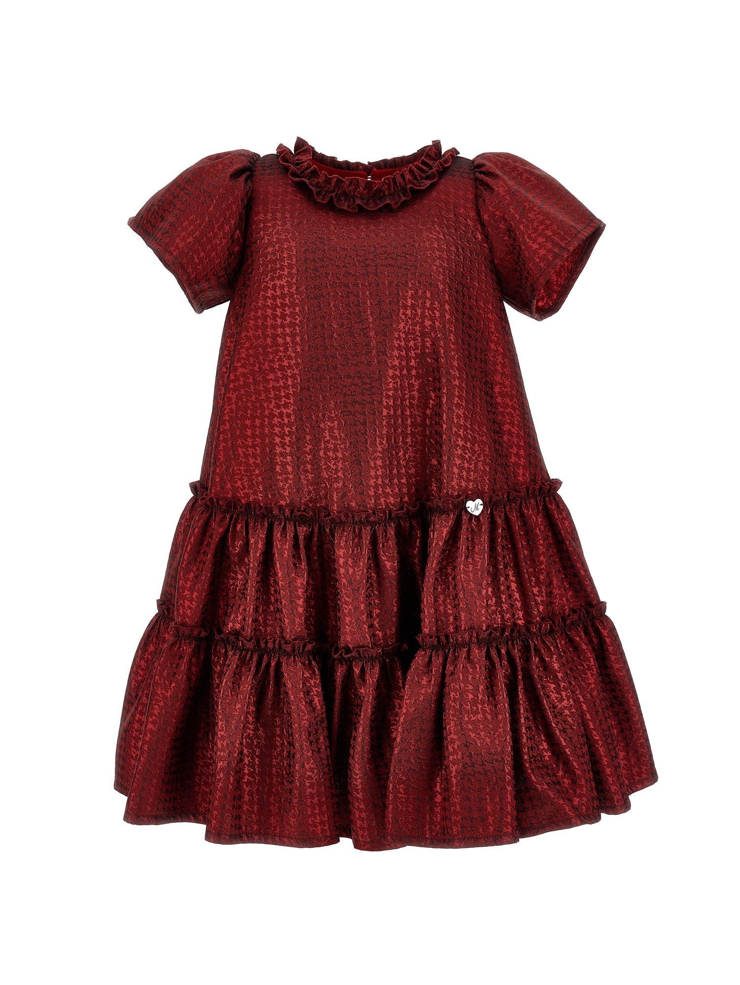 Girls | Houndstooth Jacquard Dress | Ruby