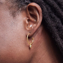 Womens | 0.06 CT Round Cut Lab Grown Accent Diamond | Half Hoop Earrings | 14K Yellow Gold Plated Silver | G-SI