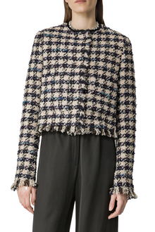 FORTE FORTE Boxy Houndstooth Tweed Jacket