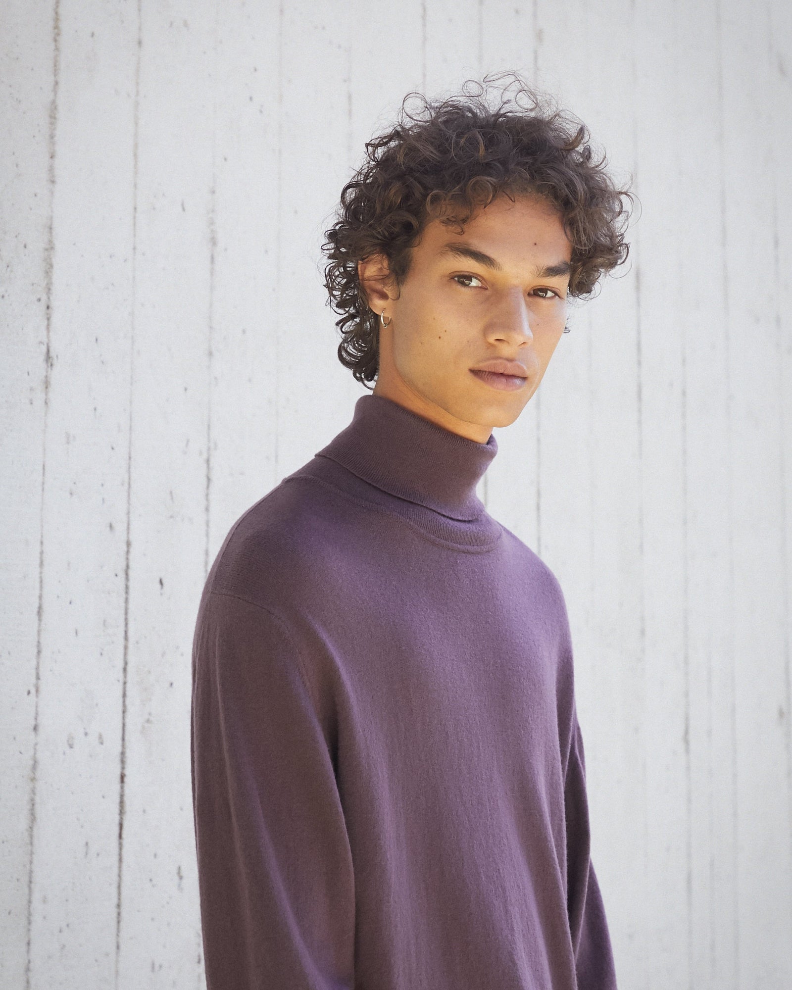 Mens | Rag Fine Knit Rollneck | Eggplant