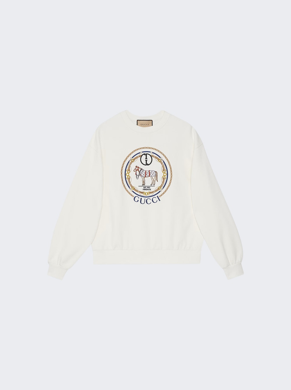 Men | Gucci | Cotton Jersey Sweatshirt With Embroidery | White