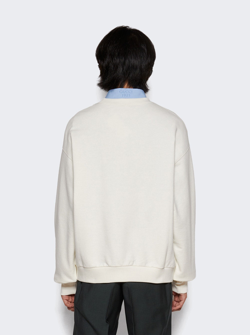 Men | Gucci | Cotton Jersey Sweatshirt With Embroidery | White