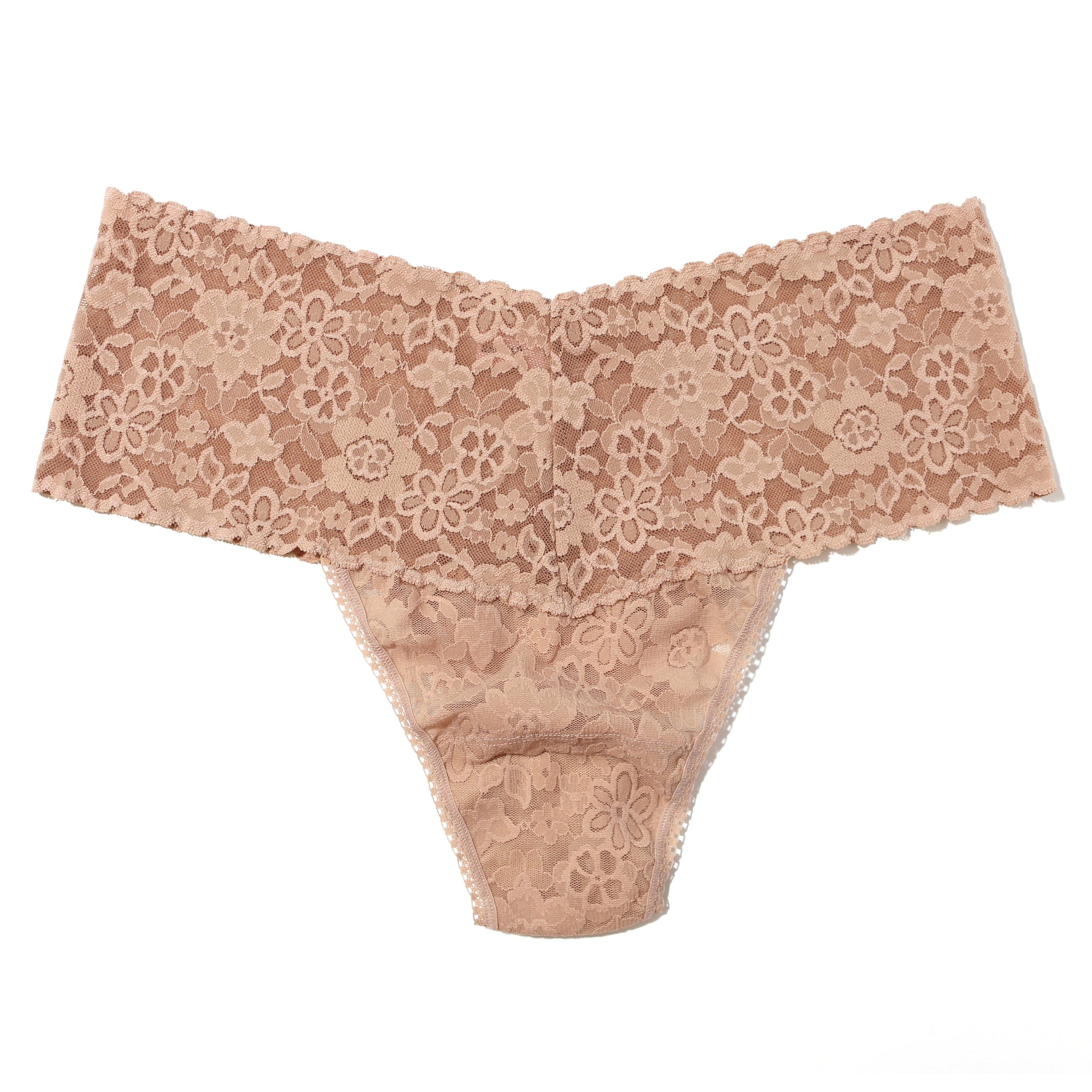 Plus Size Daily Lace Retro Thong | Taupe