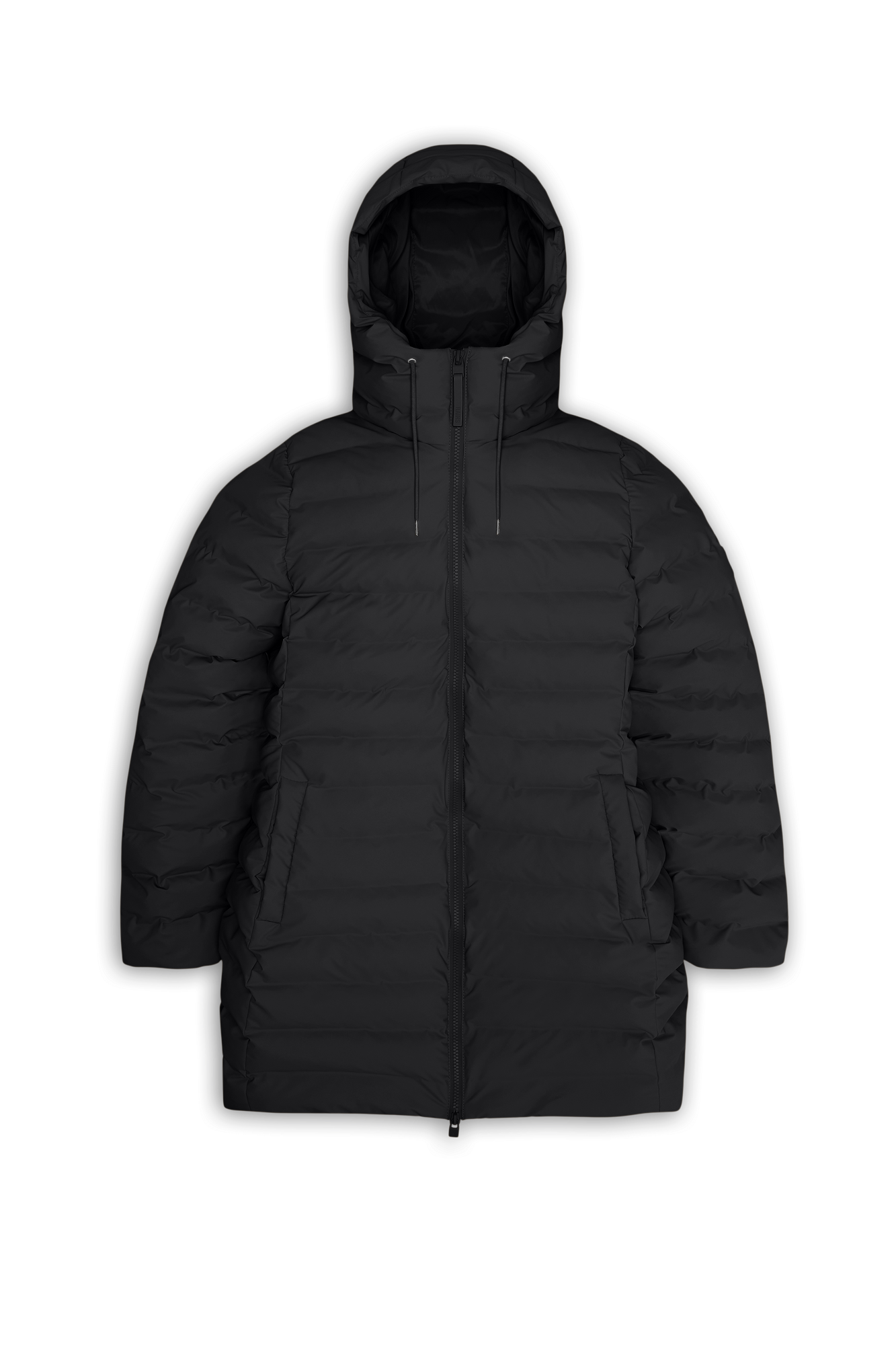 Rains Lohja Long Puffer Curve Jacket Black Jacket