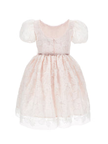 Girls | Tulle Dress With Sequin Embroidery | Pink+Cream