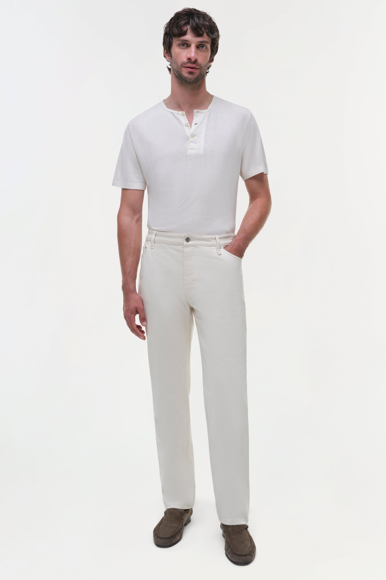 Mens | Ardie Wide Leg Jean | Cream