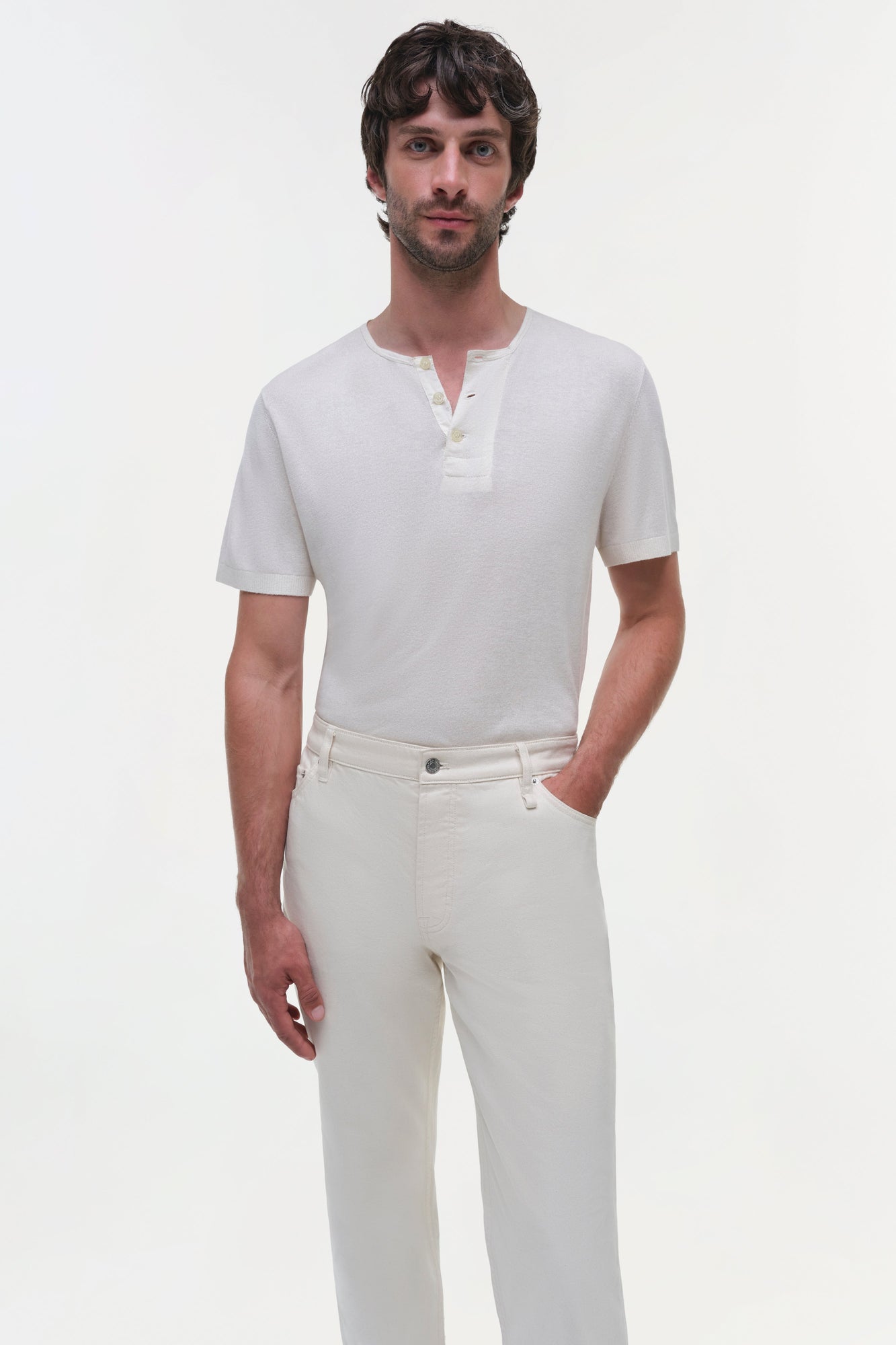 Mens | Ardie Wide Leg Jean | Cream