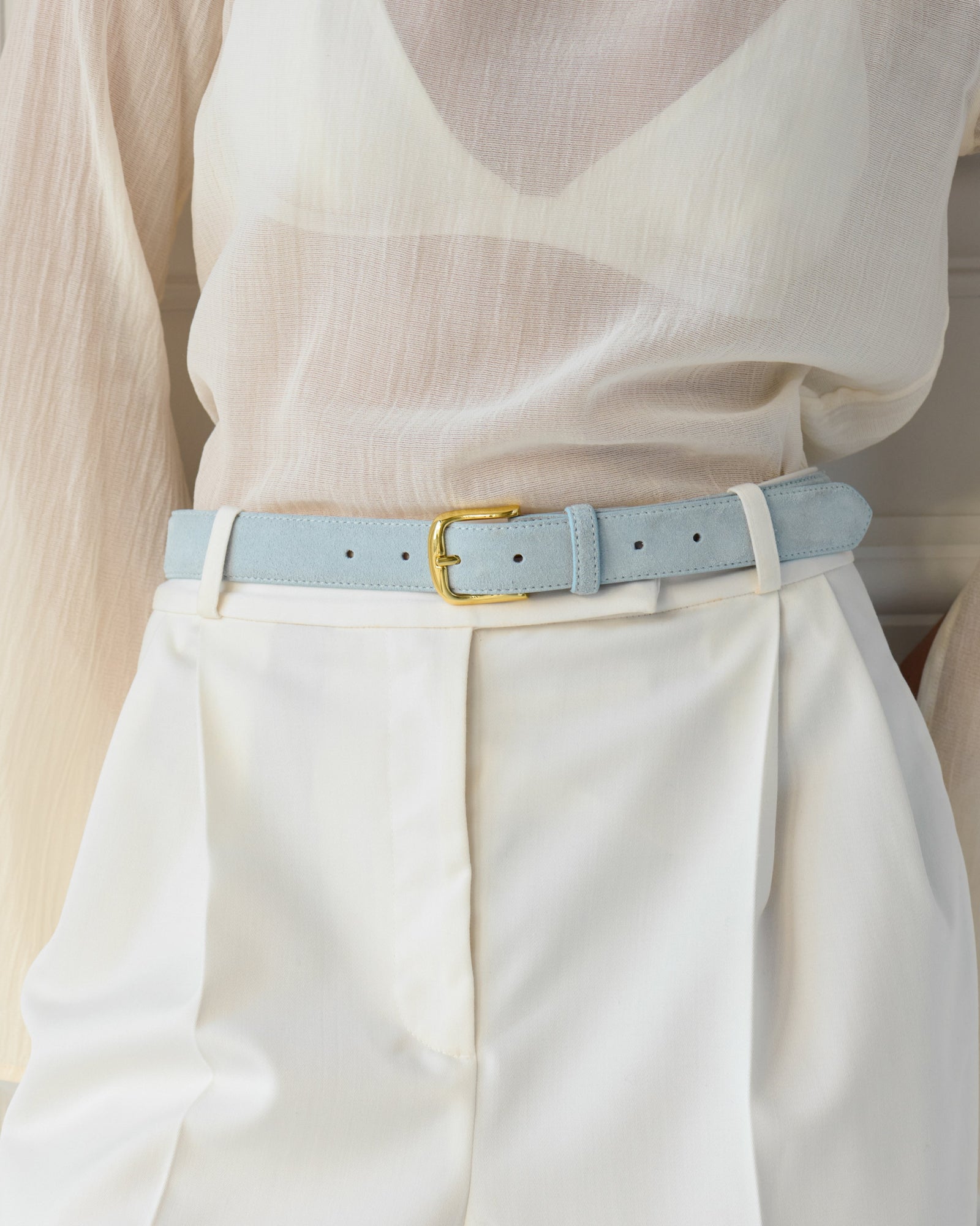 No. 4 Belt | Sky Blue/Gold
