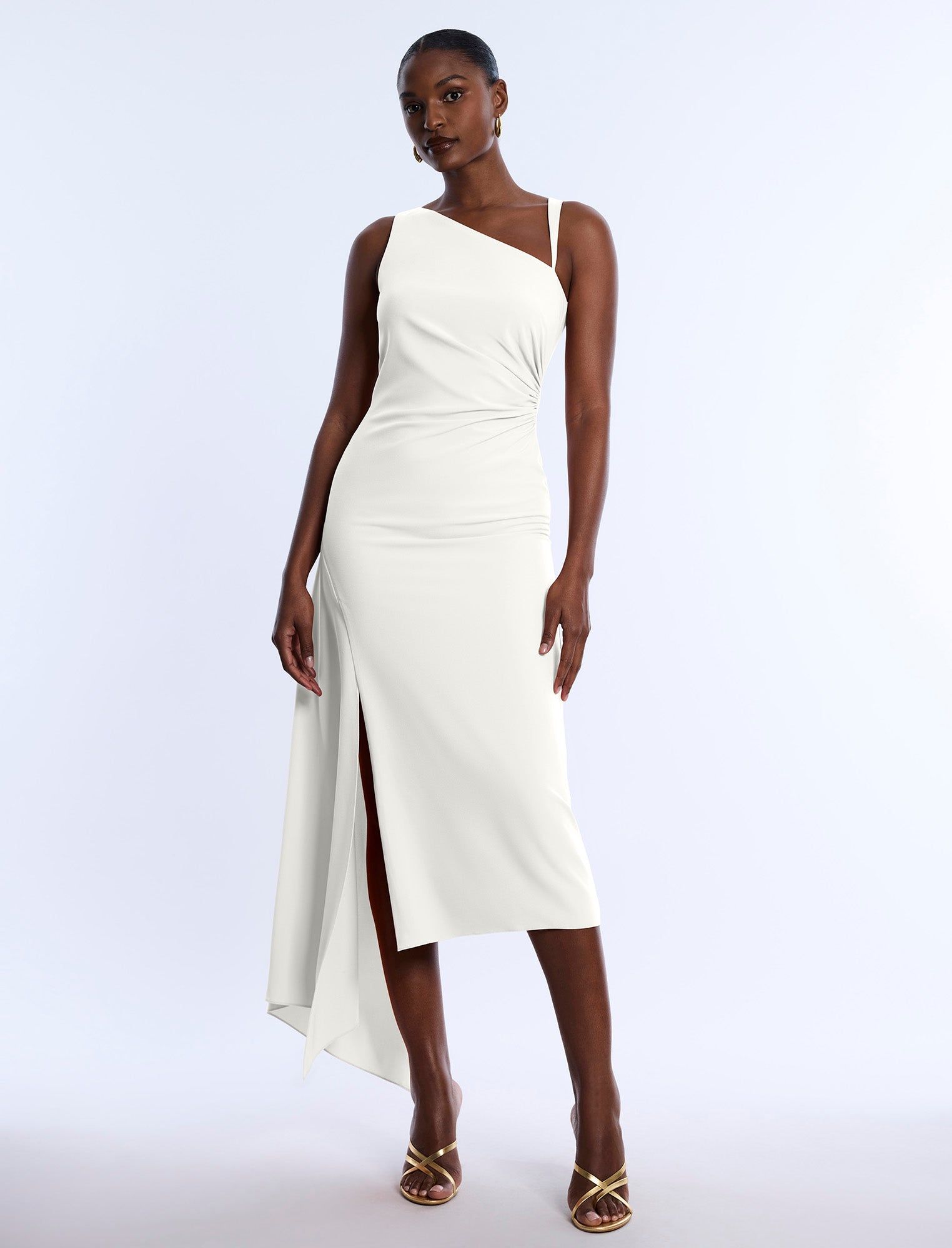 Slash Neck High Slit Dress | Jasmine