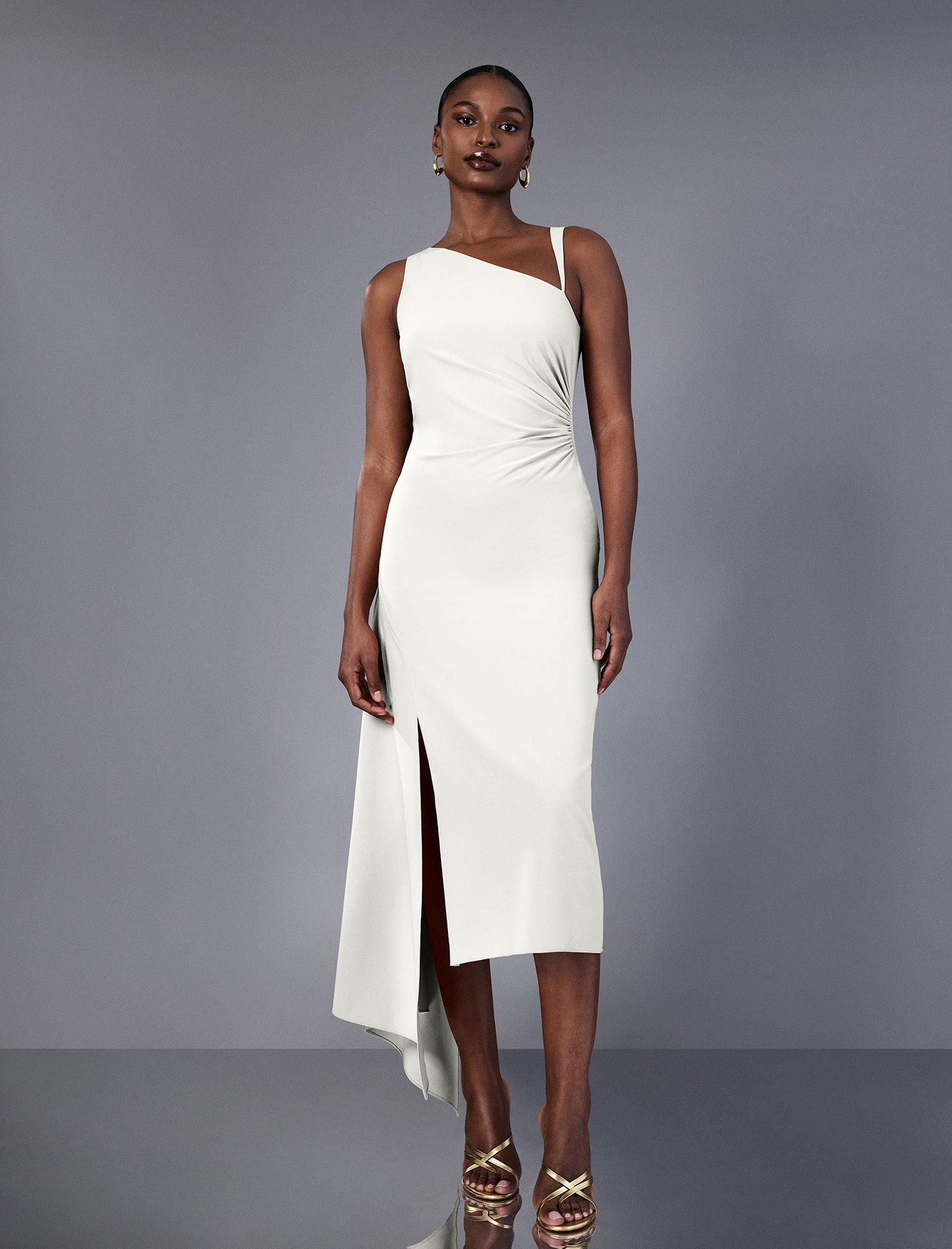 Slash Neck High Slit Dress | Jasmine