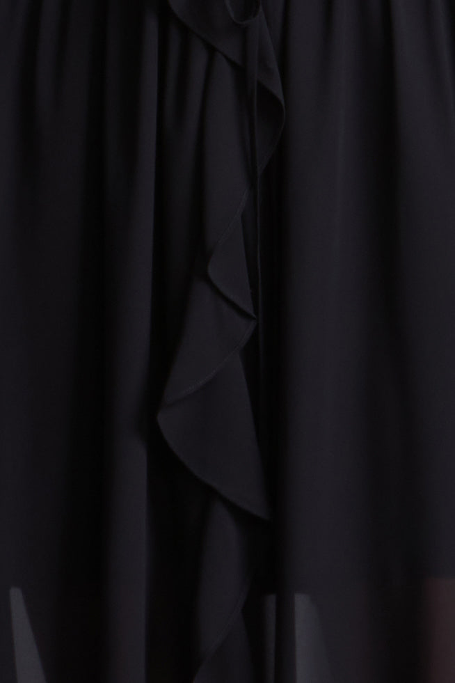 Solid Ruffle Dress | Black