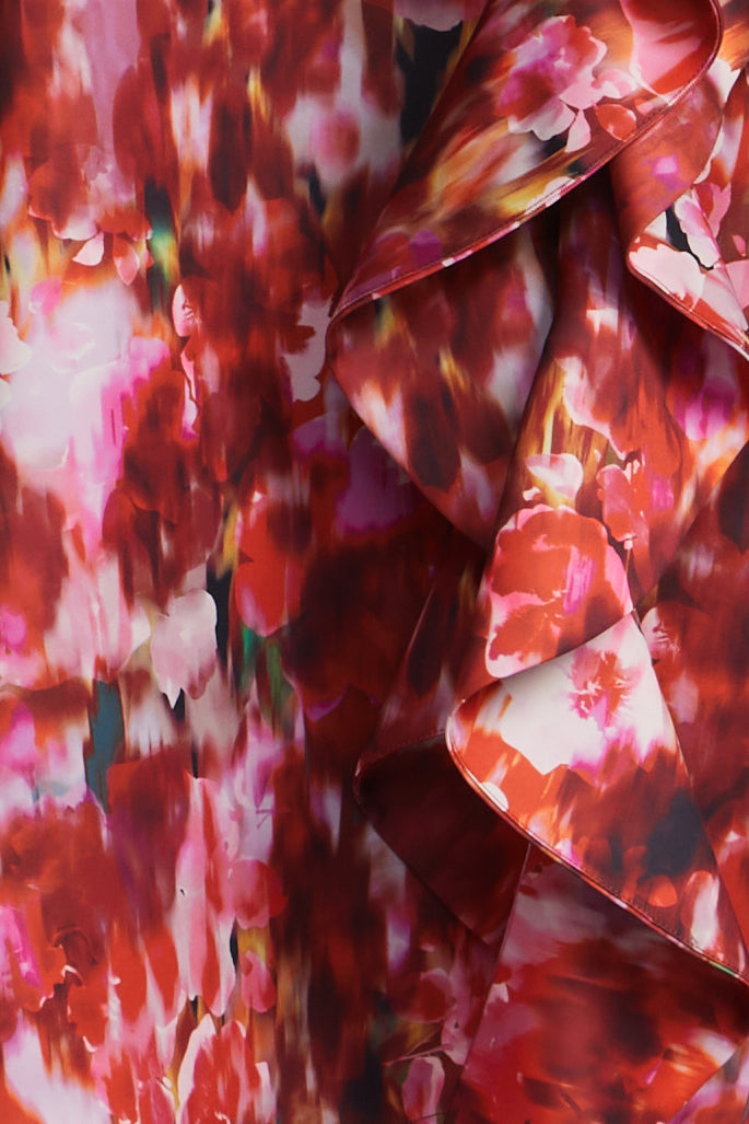 Printed Cascade Midi Skirt | Washed Rose Chili Pepper Print