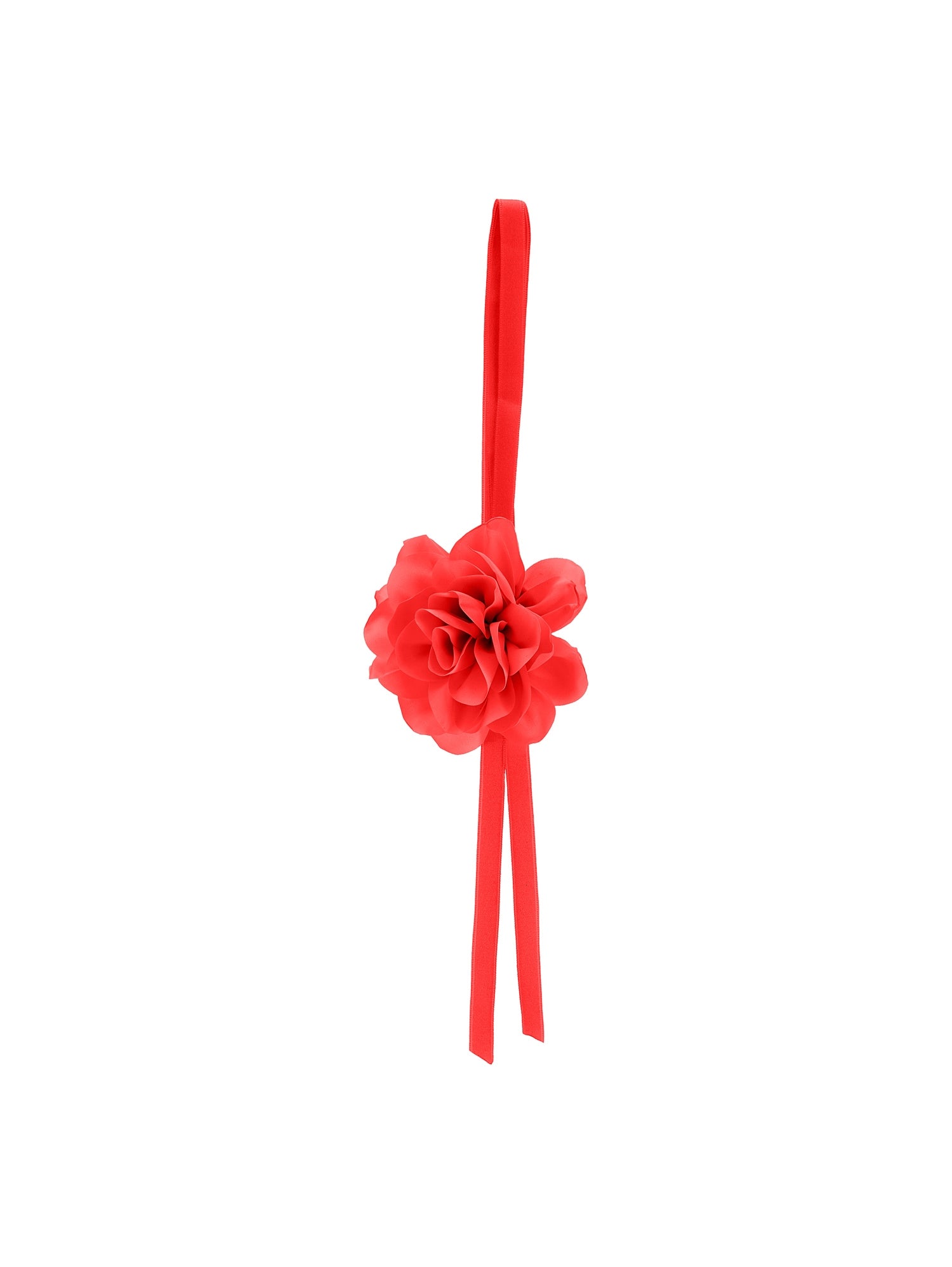 Girls | Floral Satin Choker | Red