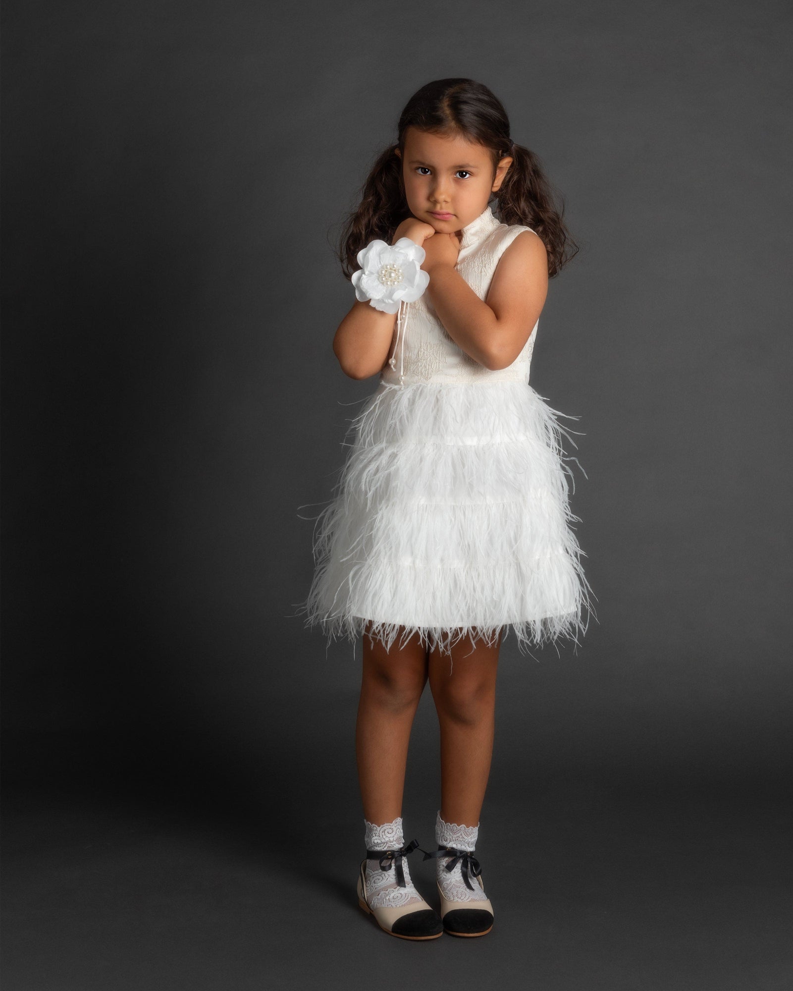 Eliza Ivory Feather Dress | Ivory