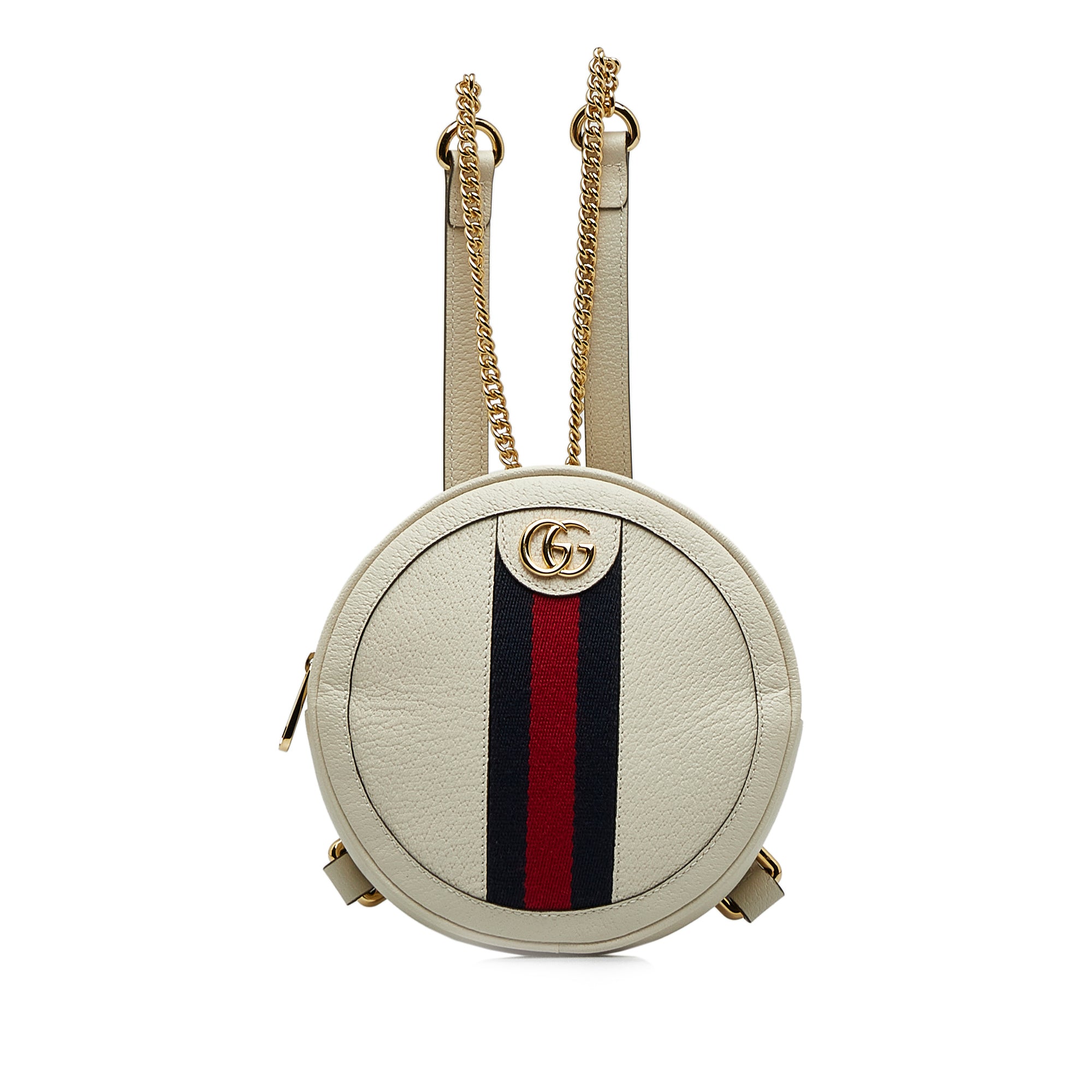 Gucci | Pre-Owned Mini Leather Round Ophidia Backpack | White