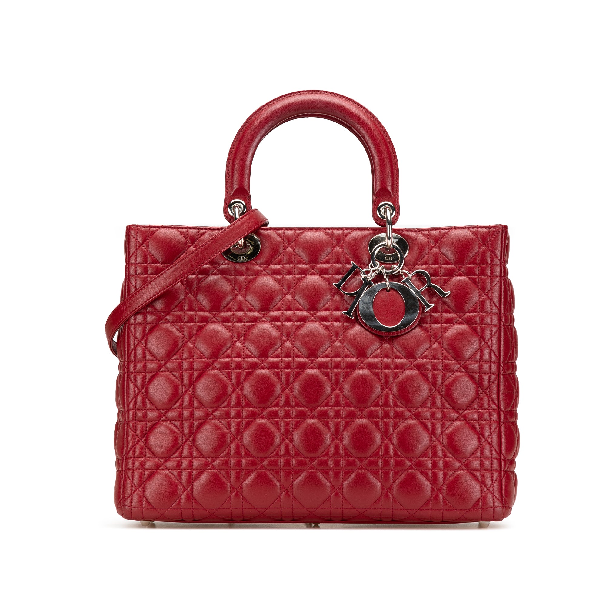 Dior | Pre-Owned Large Lambskin Cannage Lady | Brown