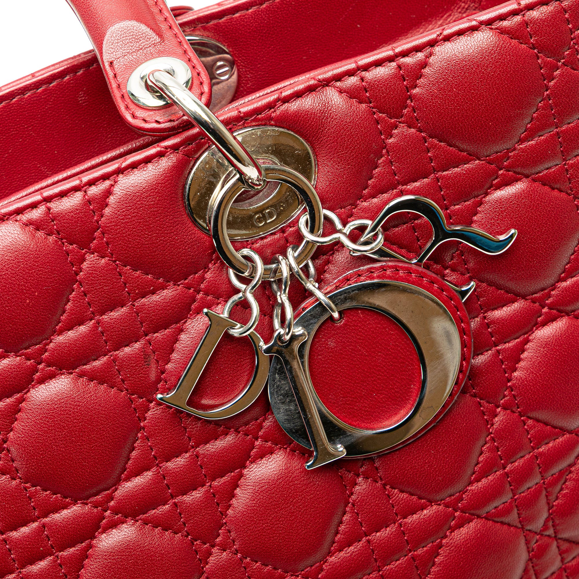 Dior | Pre-Owned Large Lambskin Cannage Lady | Brown