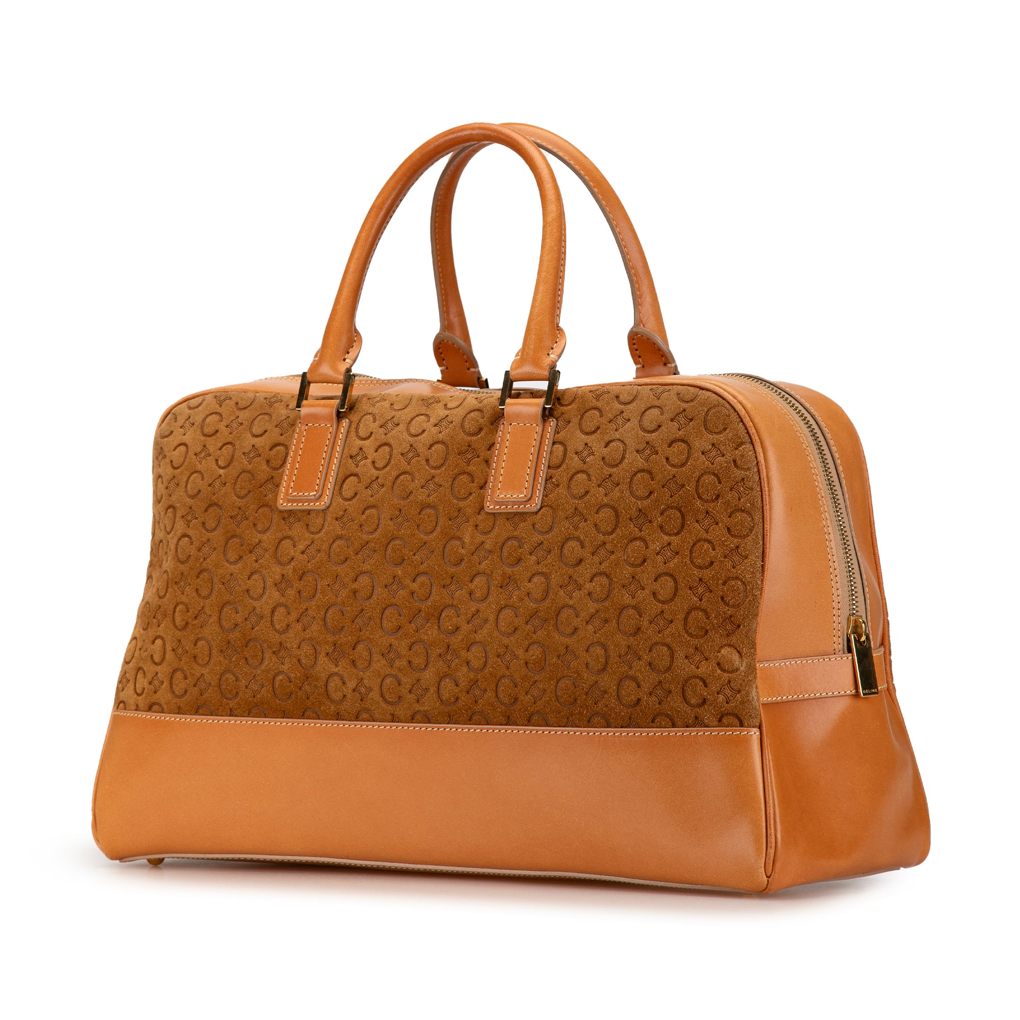 Celine | Pre-Owned Suede C Macadam Handbag | Brown/Light Brown