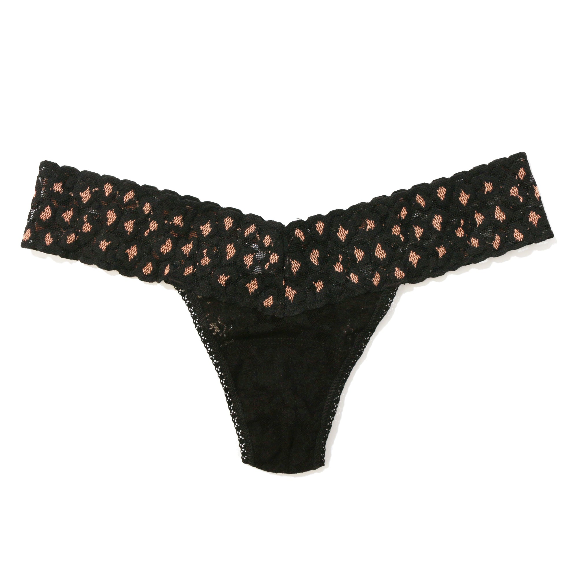 Cross-Dyed Low Rise Thong | Black x Praline (V1)