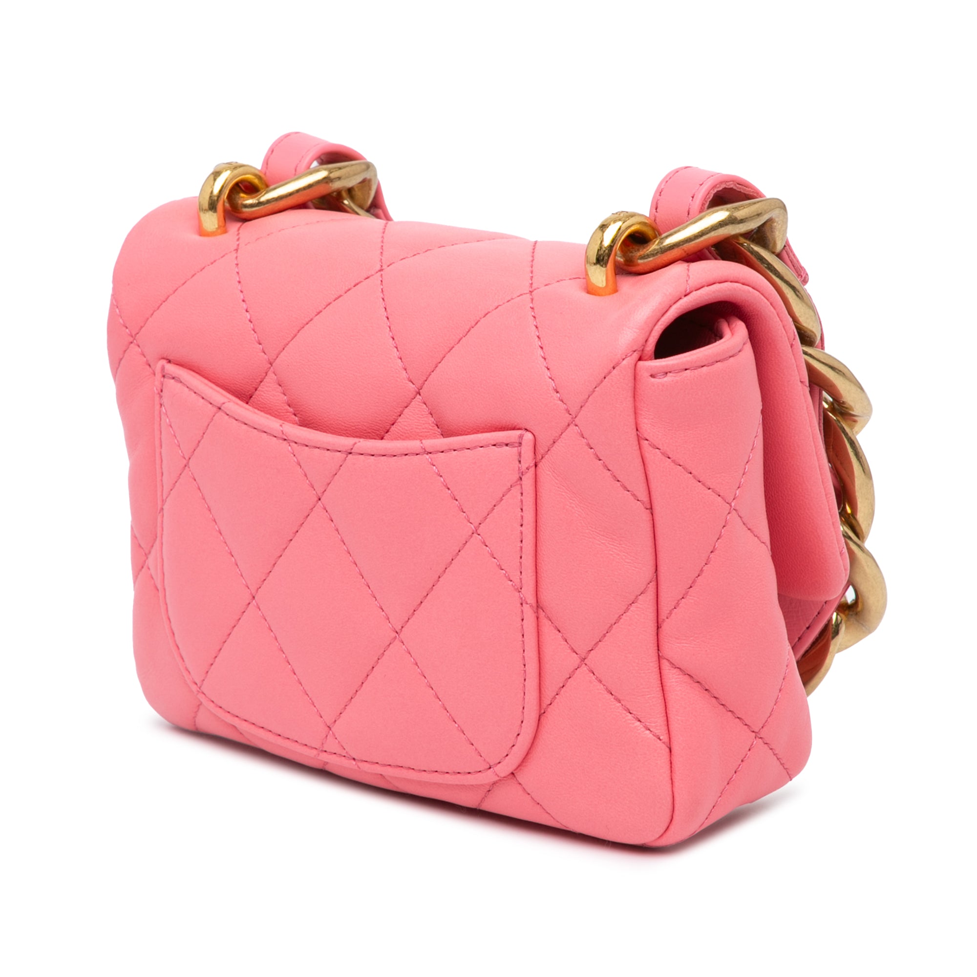 Chanel | Pre-Owned Mini Quilted Lambskin Funky Town Flap - II | Pink