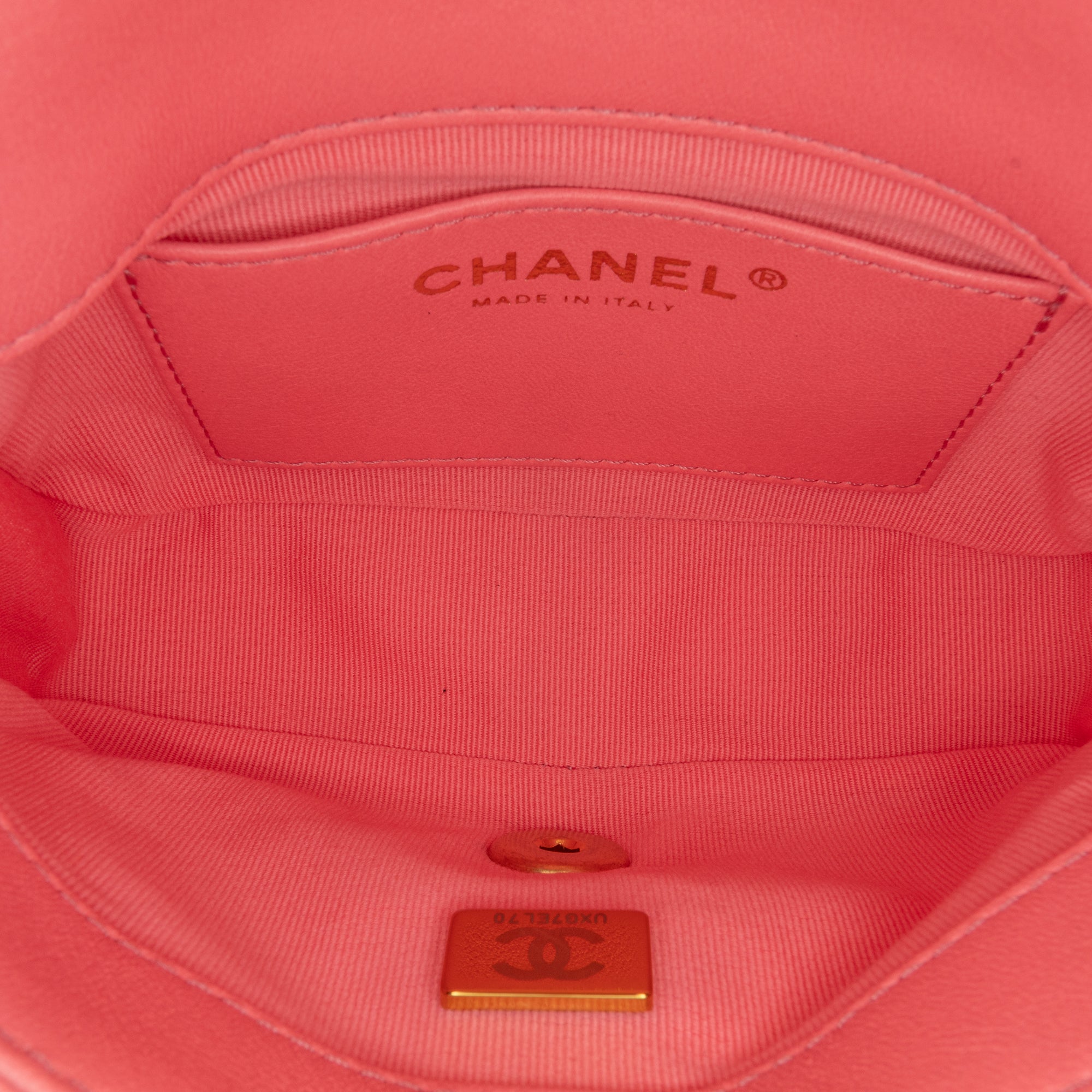 Chanel | Pre-Owned Mini Quilted Lambskin Funky Town Flap - II | Pink