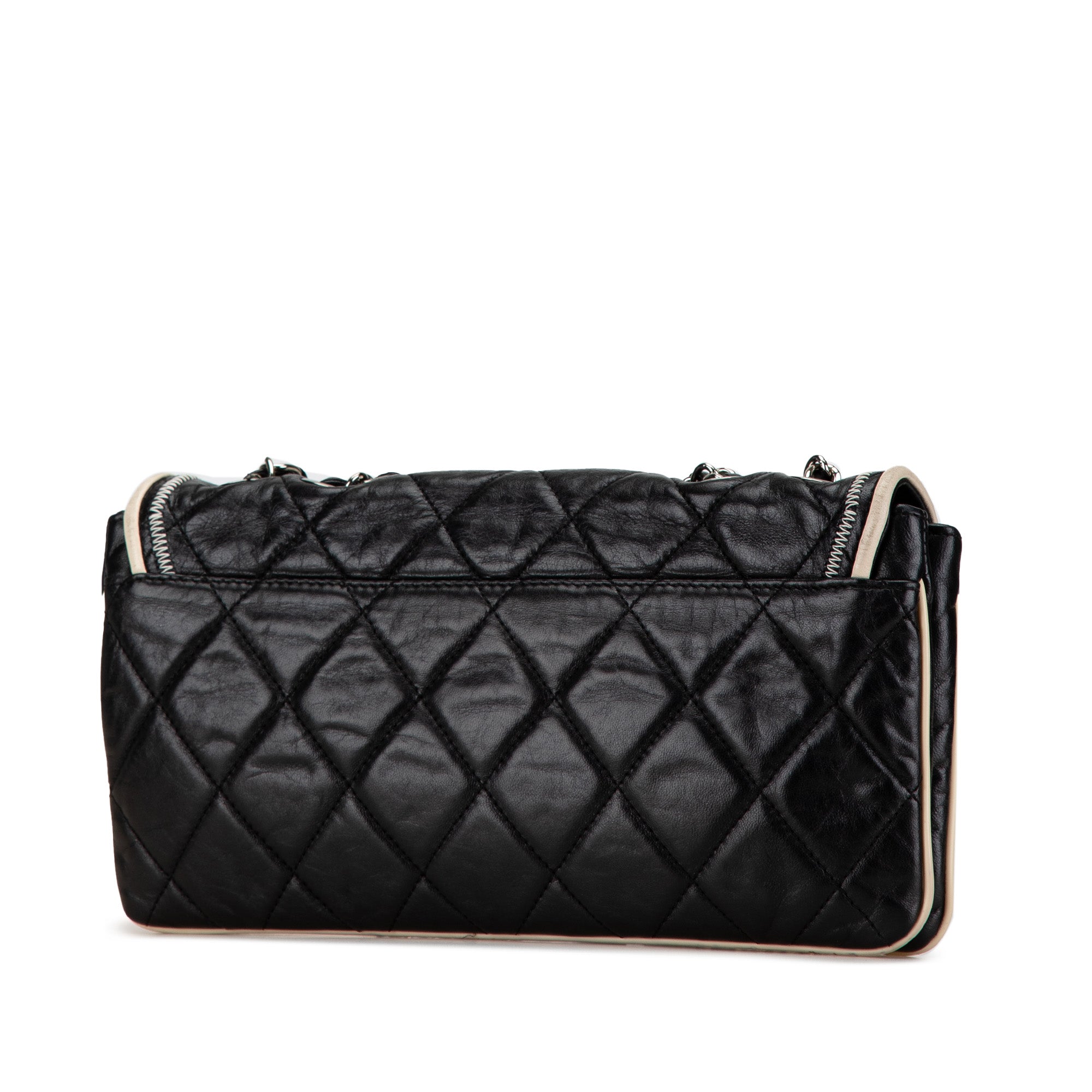 Chanel | Pre-Owned Quilted Lambskin Reissue East West Flap | BlackWhite/Ivory