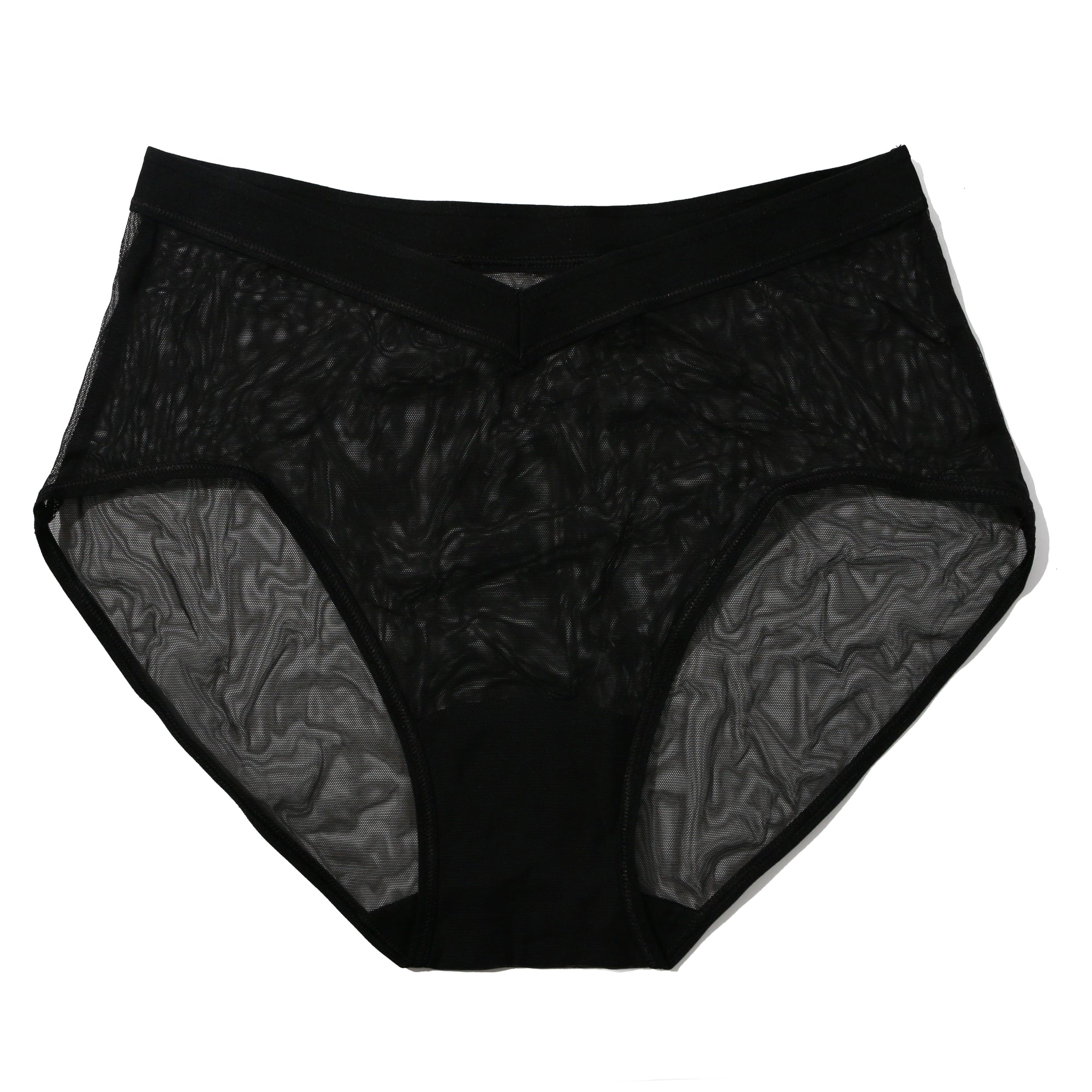 Mesh High Cut French Brief | Black