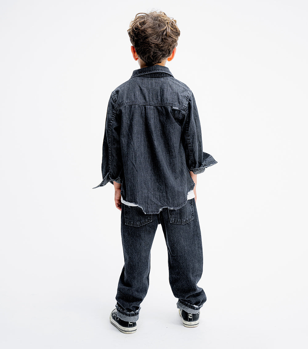 Kid | Light Denim Shirt | Black