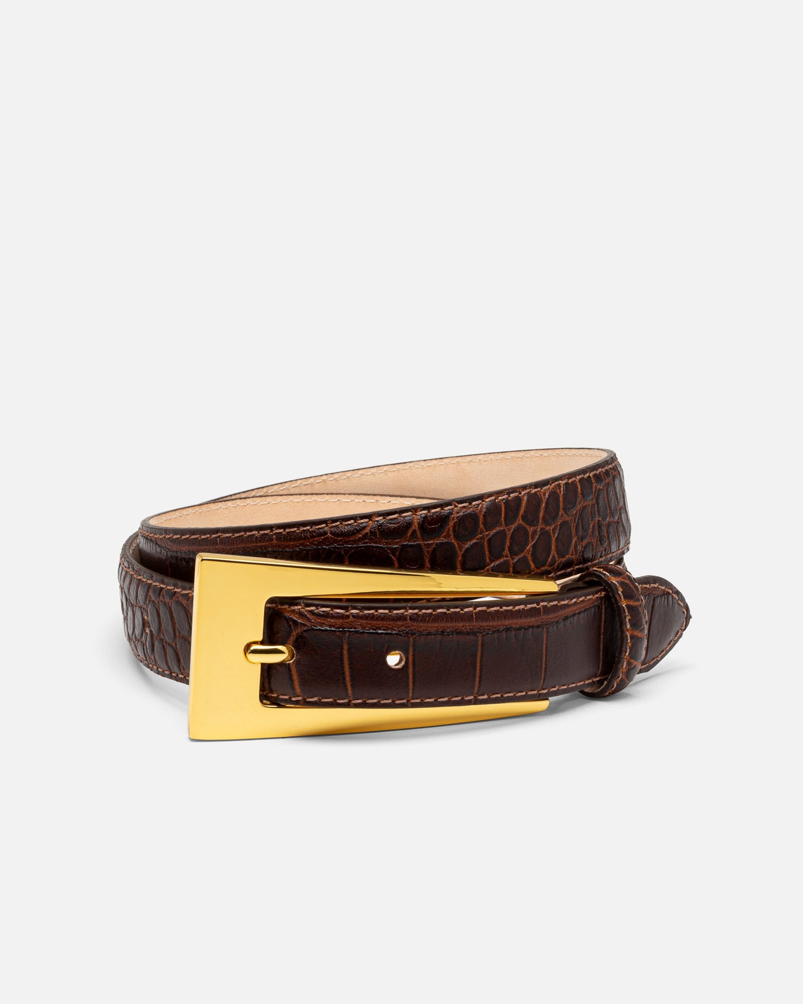 No. 10 Belt | Espresso Croc/Gold