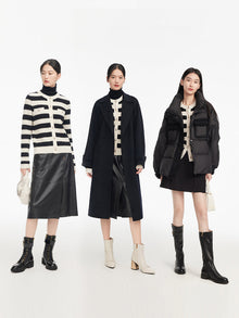 Striped Knitted Cardigan | Black