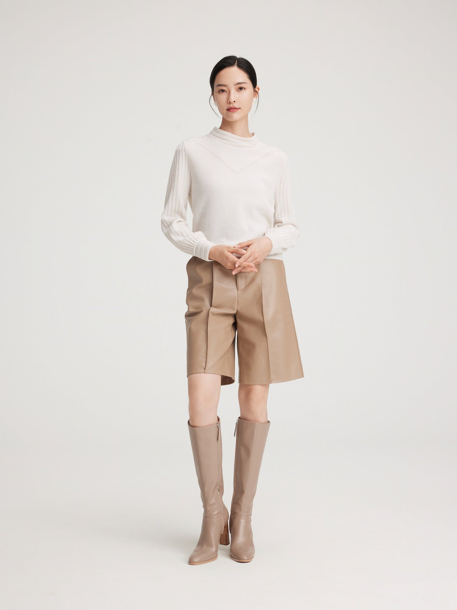 Cashmere Knit Top | White