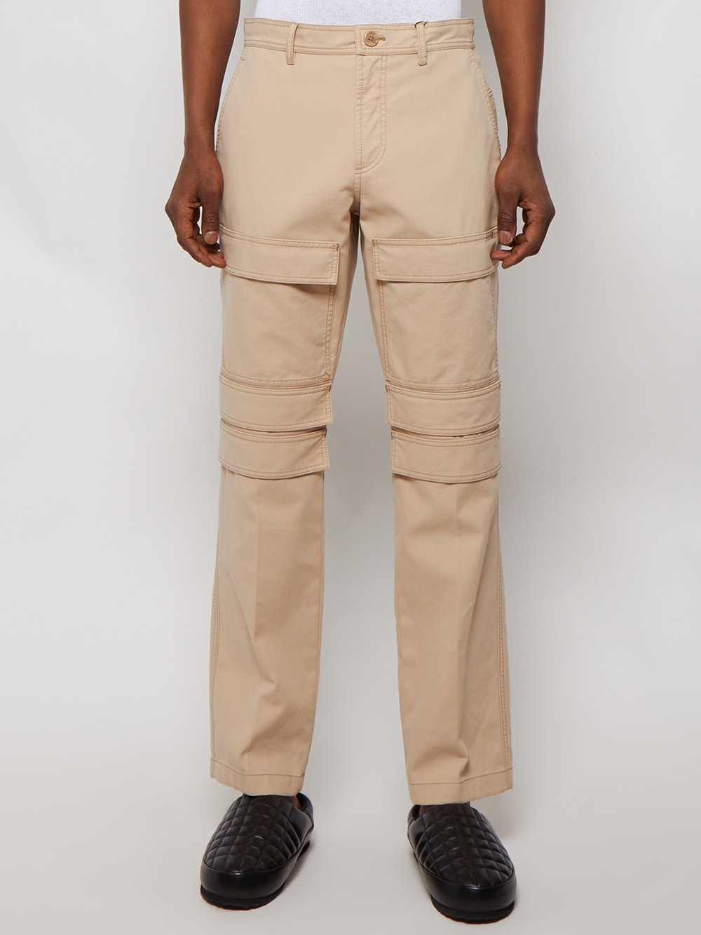 Men | BURBERRY | Panel Cargo Trousers Soft Fawn