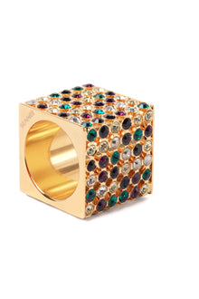 Giostra Gold Cube Ring | Women | Multicolor