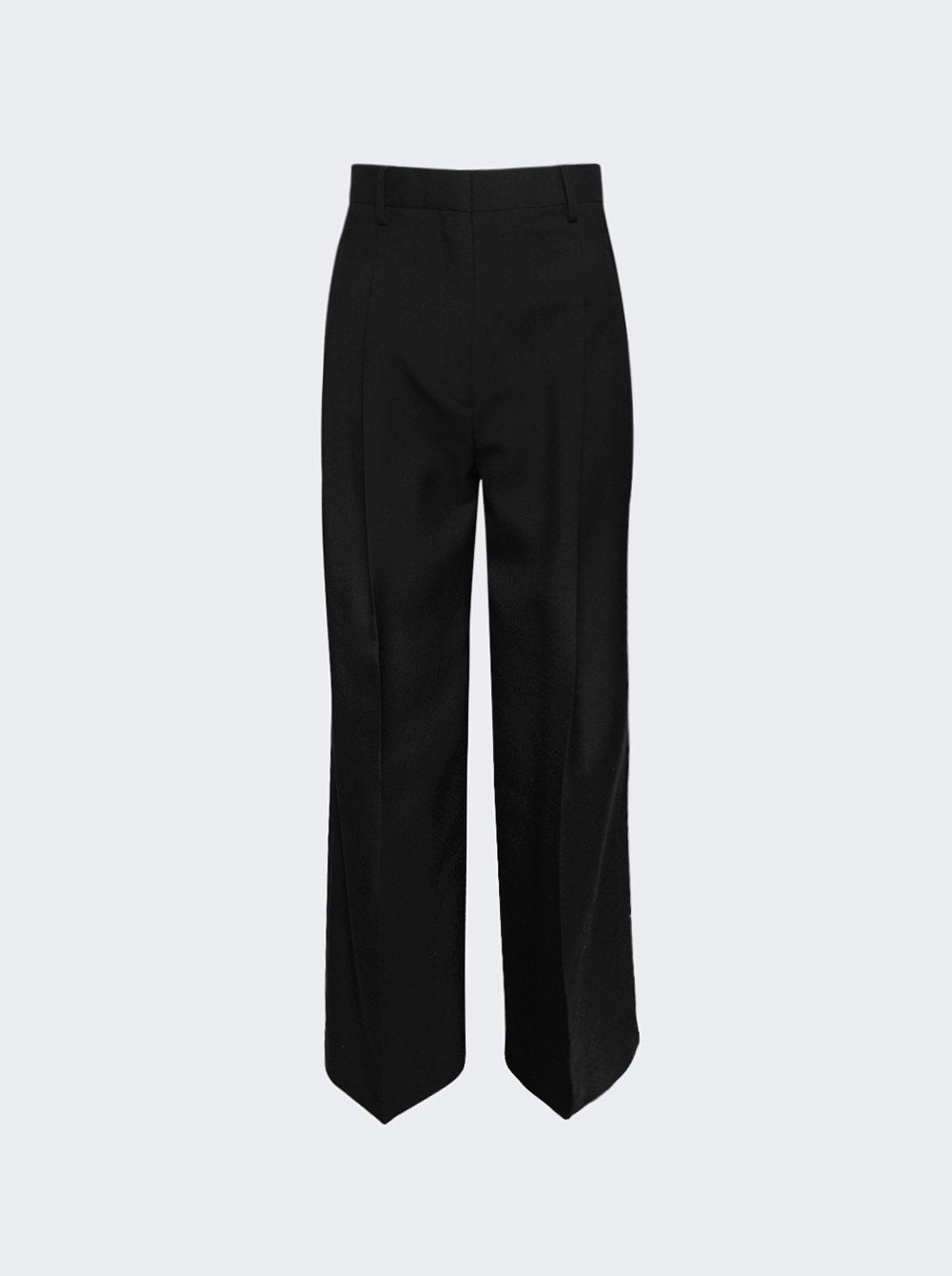 Women | BURBERRY | Double Pleat Wide Leg Wool Trousers | Black