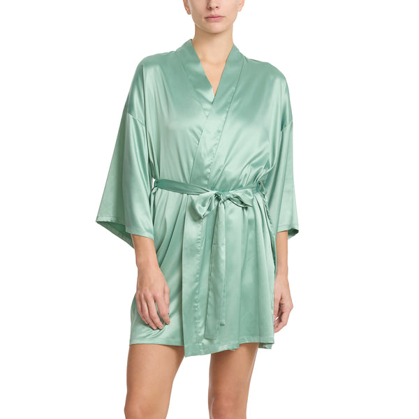 Luxe Satin Robe | Green Tea